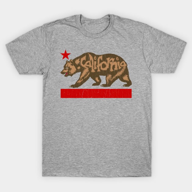 Big Fuzzy California Bear (vintage distressed look) T-Shirt by robotface